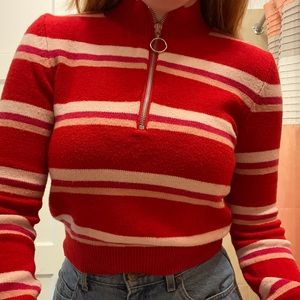 Cropped striped sweater